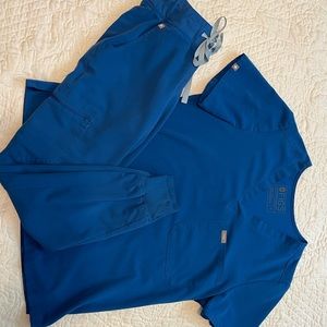 FIGS royal blue scrub set